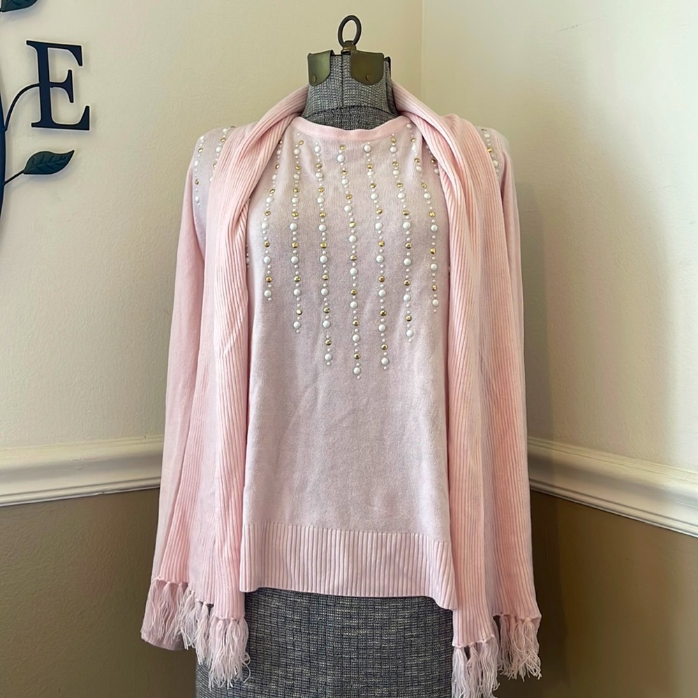 BYdesign | NWT Scoop Neck Sweater w/Scarf